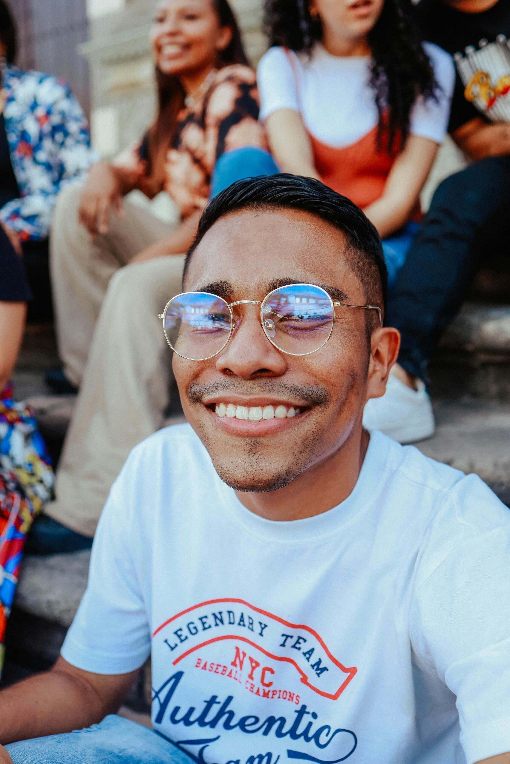 man showing teeth